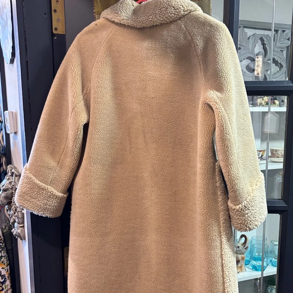 Women's Tan Sherpa Coat - Picture 5 of 5